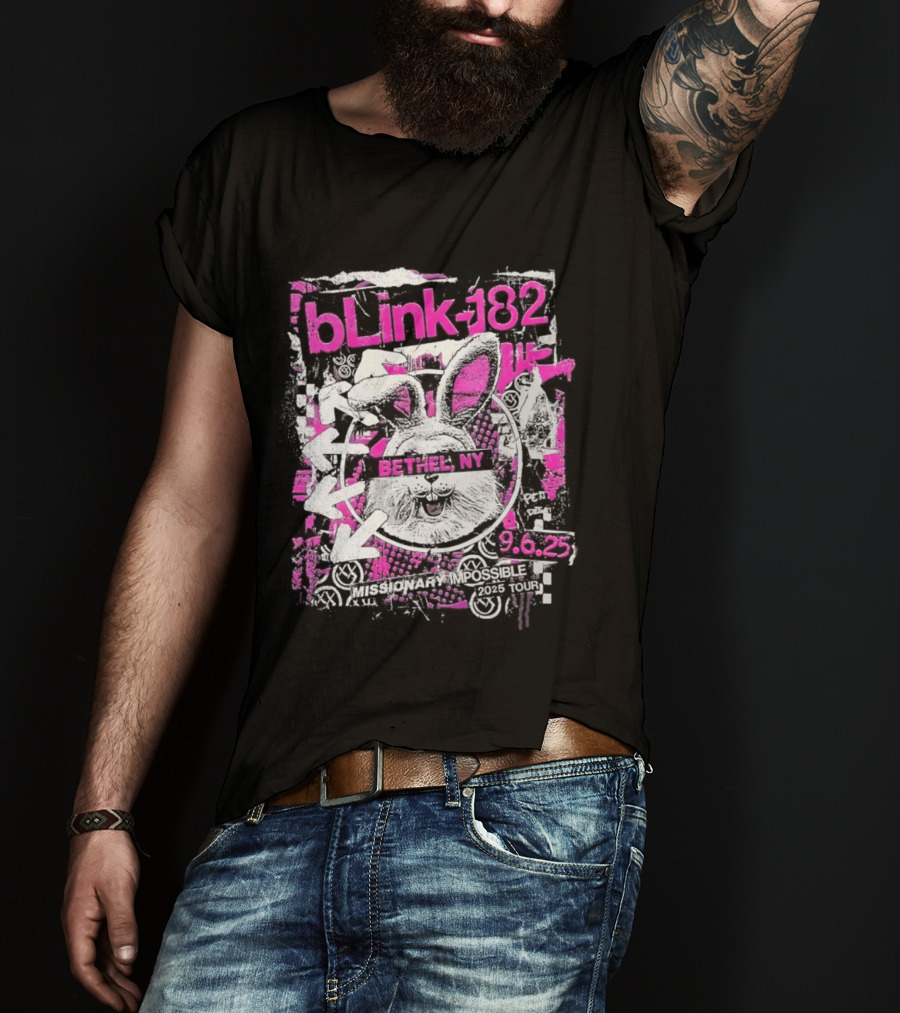 Blink 182 Missionary Impossible 2025 Bethel NY Tour T-Shirt