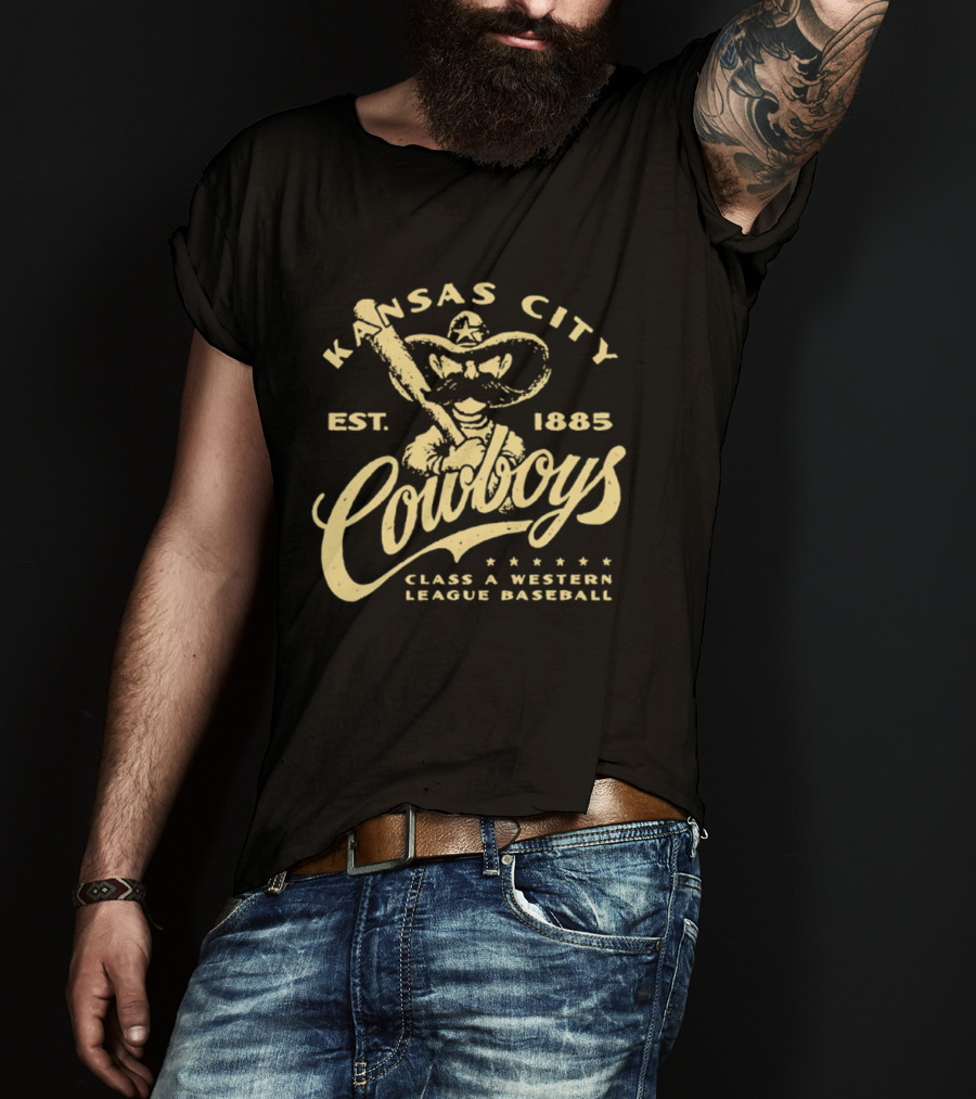 Kansas City Cowboys Class A Western League Baseball Est 1885 T-Shirt