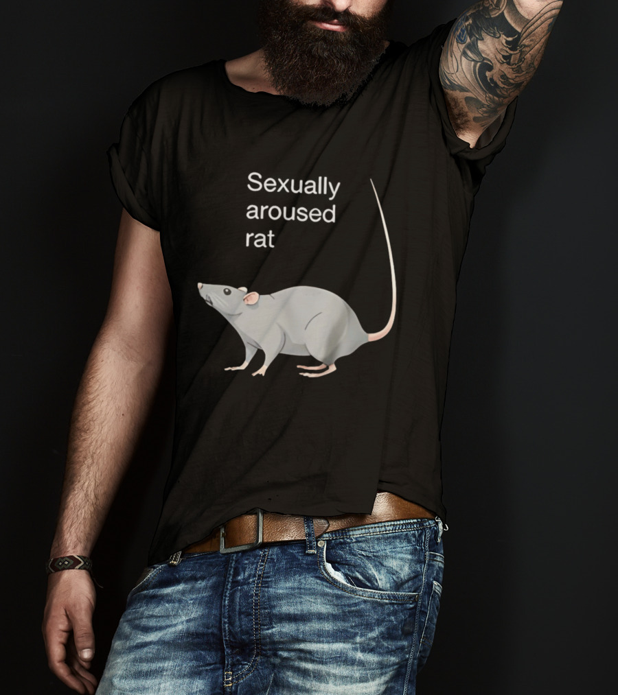Sexually Aroused Rat Vintage Meme Humor T-Shirt