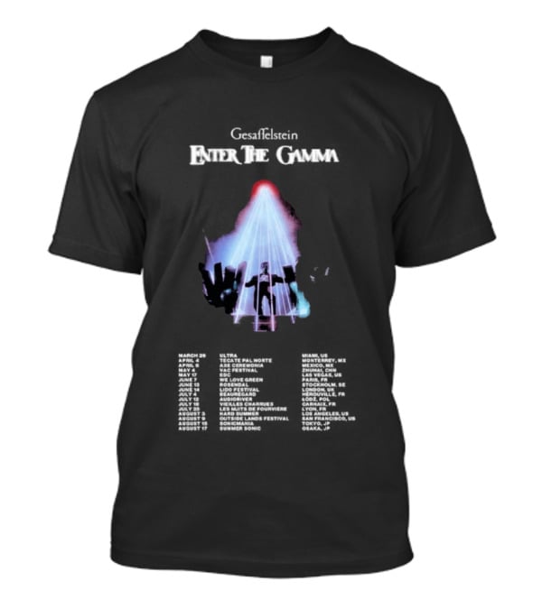 Gesaffelstein Enter The Gamma Tour 2025 Dates Laser Lights Crowd T-Shirt