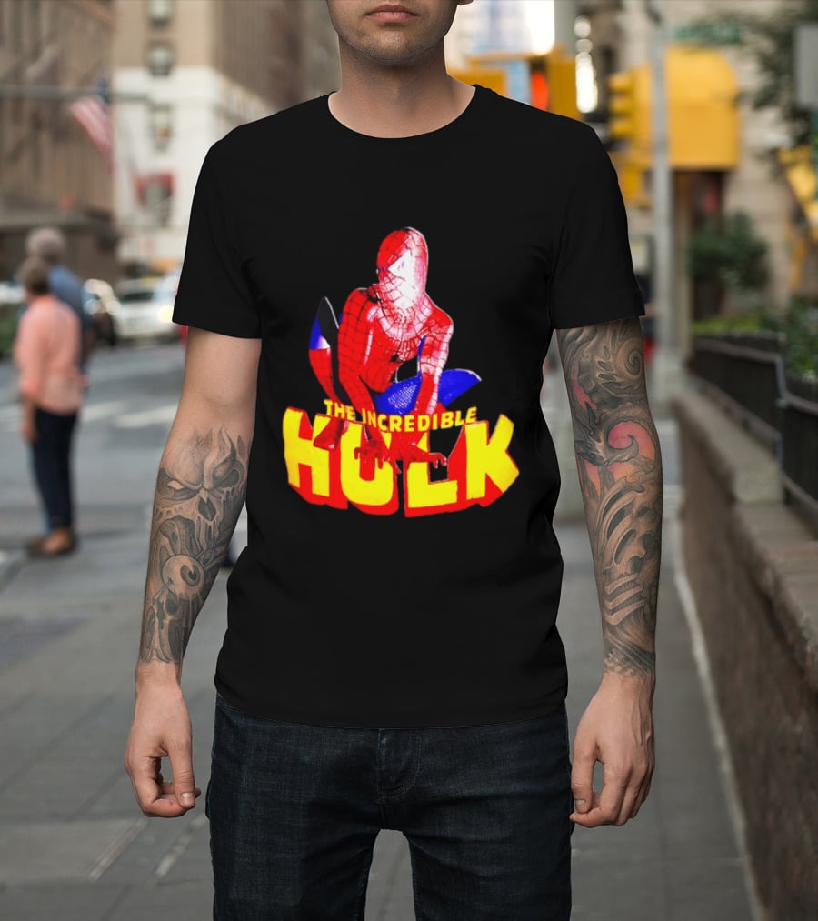 Spider Man The Incredible Hulk Crossover Marvel Mashup T-Shirt
