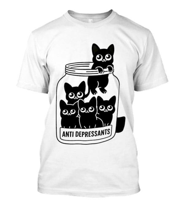 Anti Depressants Cat Jar With Cute Kittens T-Shirt