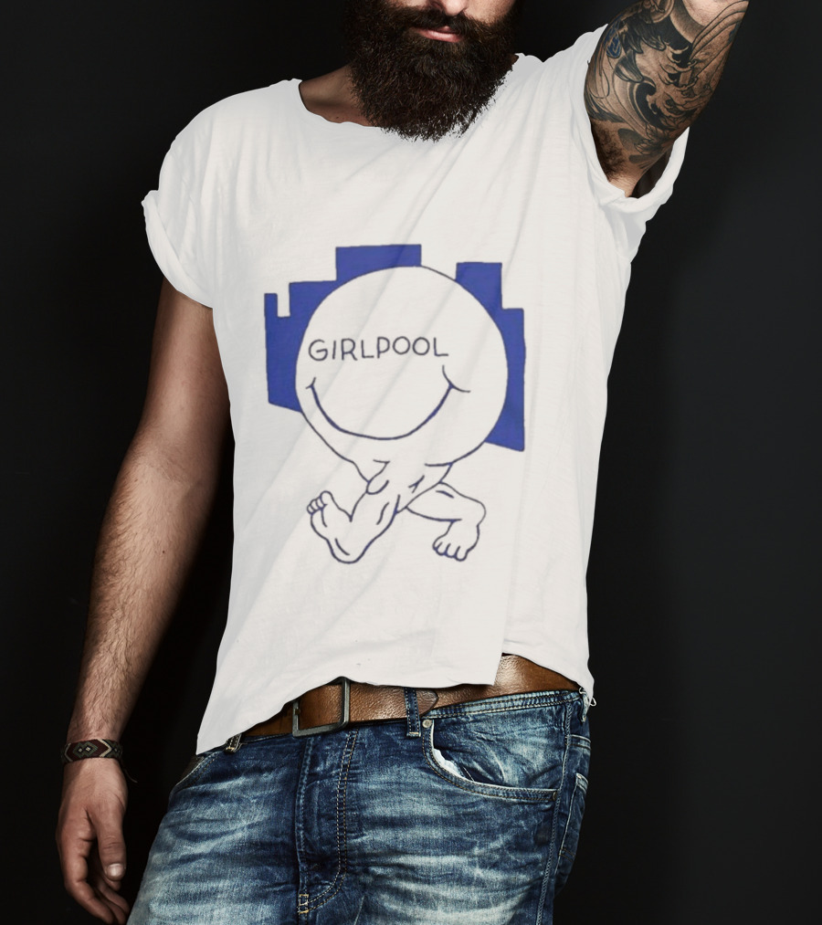 GIRLPOOL Happy Face Blue Smiling T-Shirt