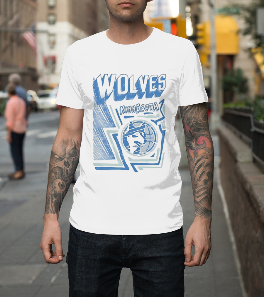 Mitchell Ness Wolves Minnesota Timberwolves Blue T-Shirt