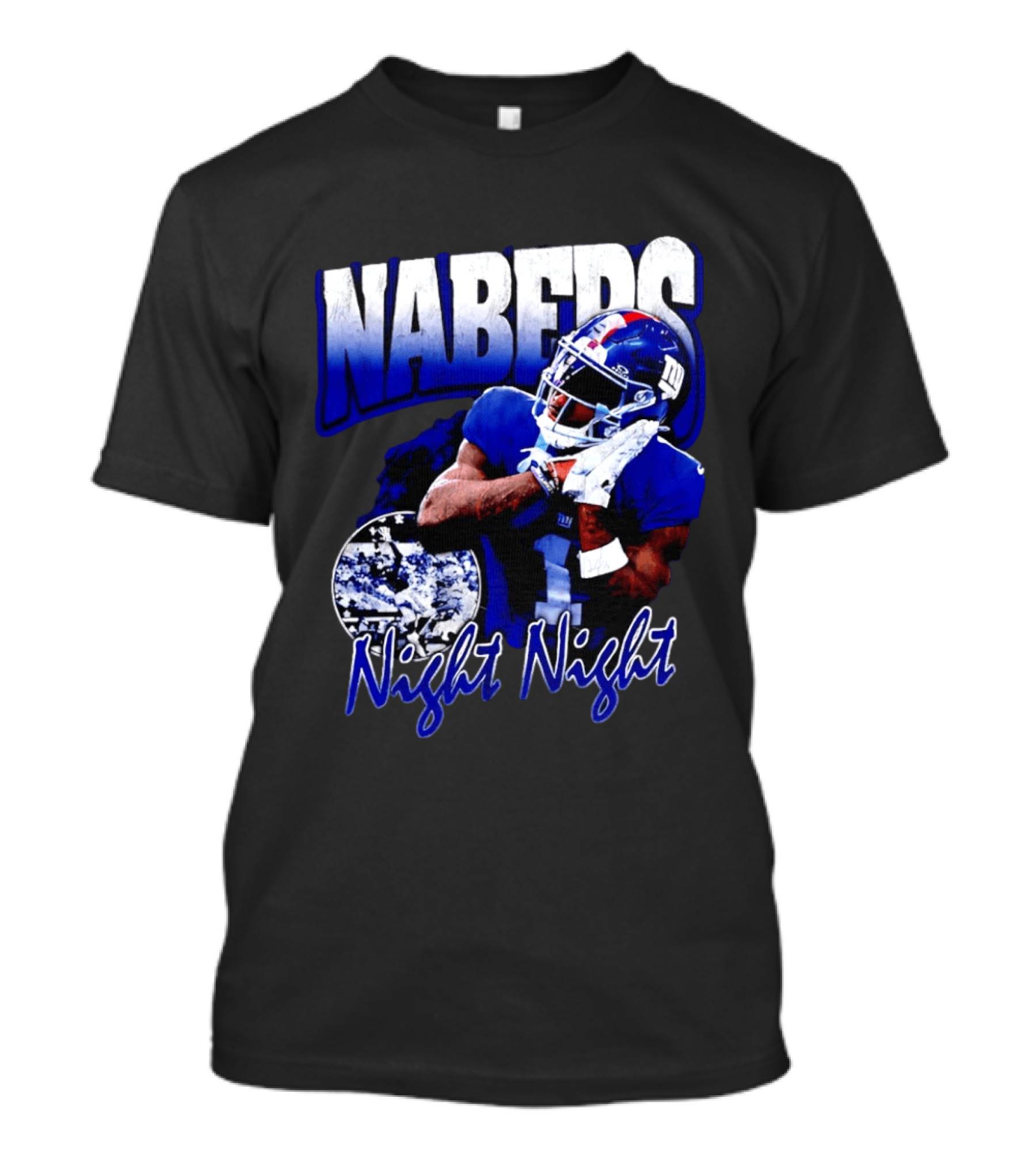 Nabers Night Night Football New York Giants T-Shirt