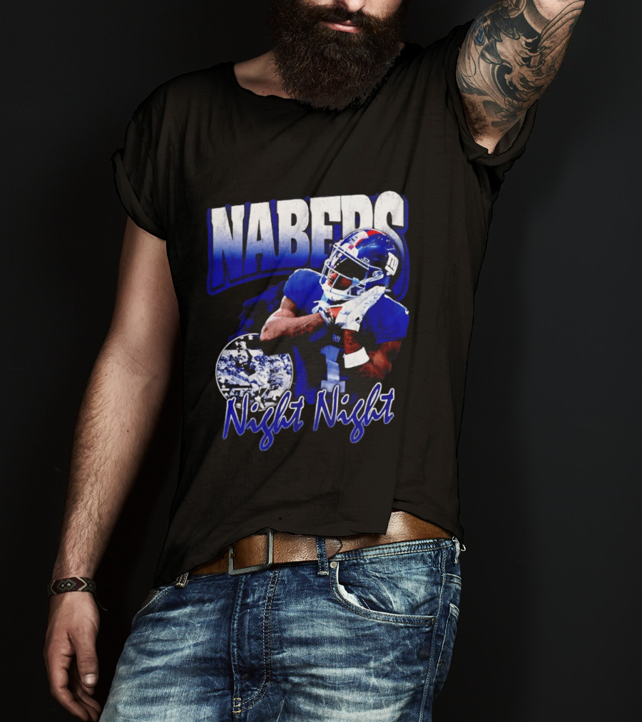 Nabers Night Night Football New York Giants T-Shirt