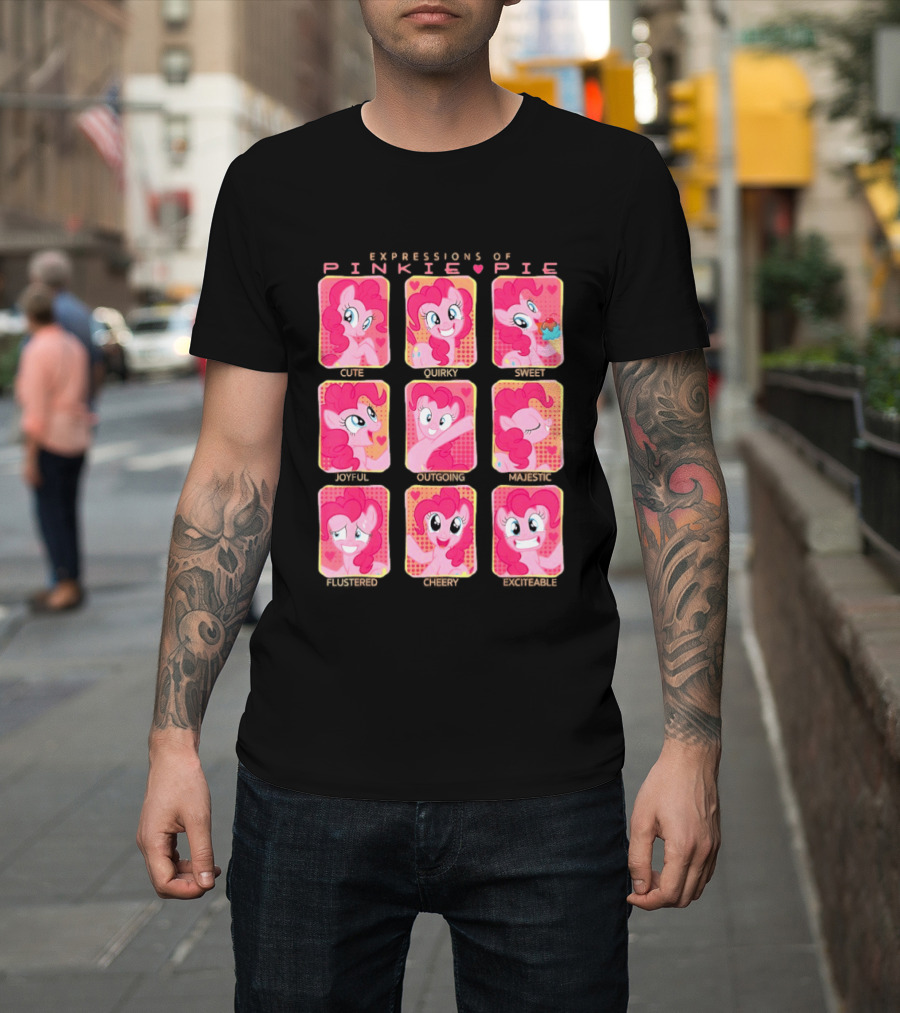 Expressions Of Pinkie Pie My Little Pony Funny Happy Faces T-Shirt