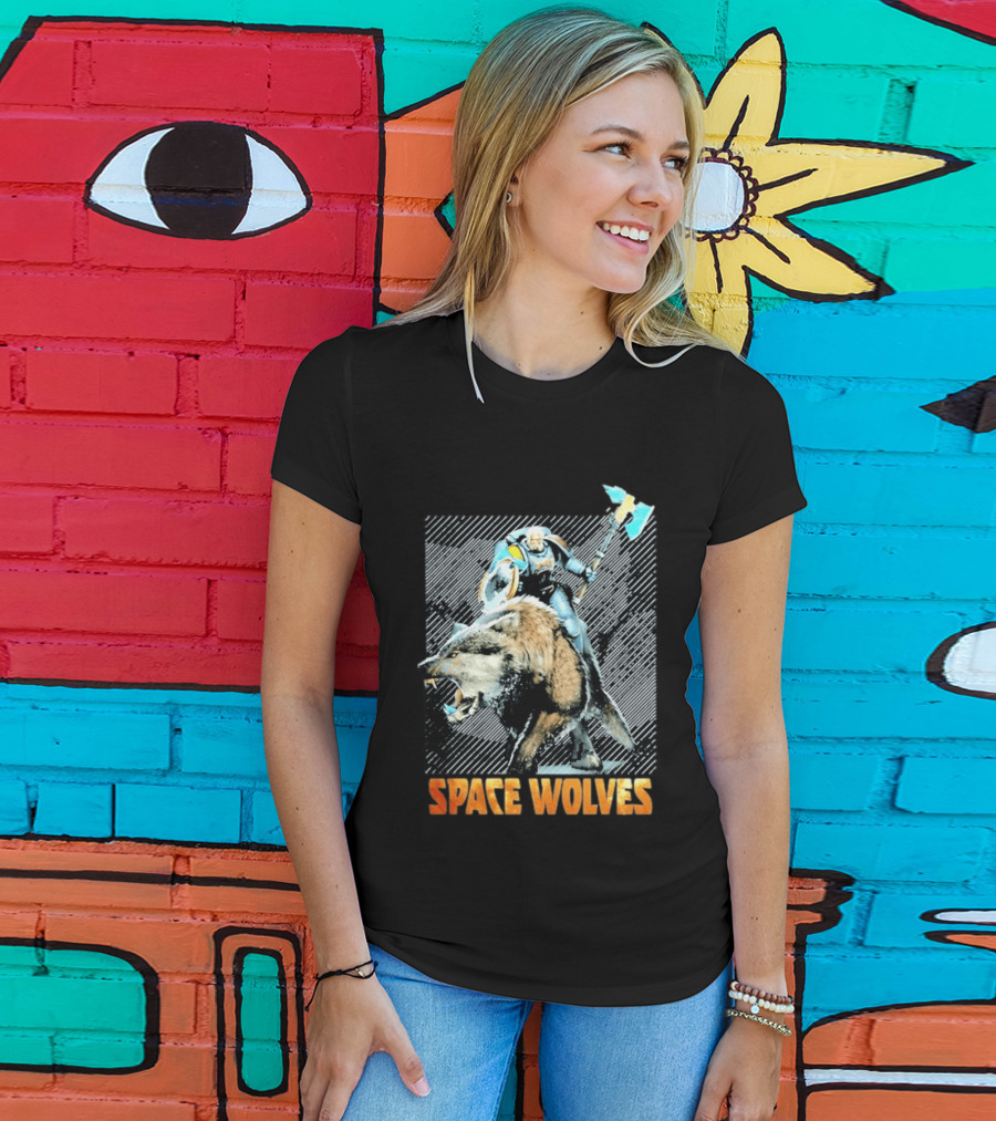 Space Wolves Warhammer 40 000 Iconic Warrior And Beast T-Shirt