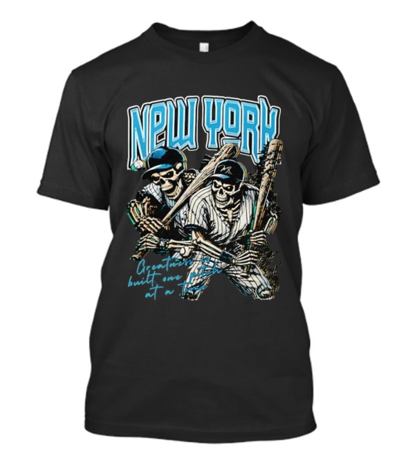 New York Skeleton Baseball Players 2026 T-Shirt