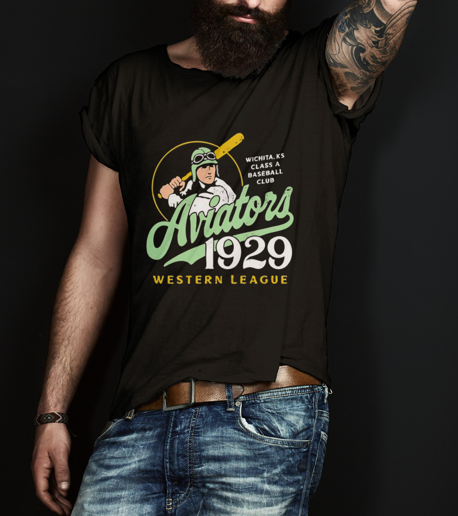 Wichita KS Aviators 1929 Western League Baseball Club T-Shirt