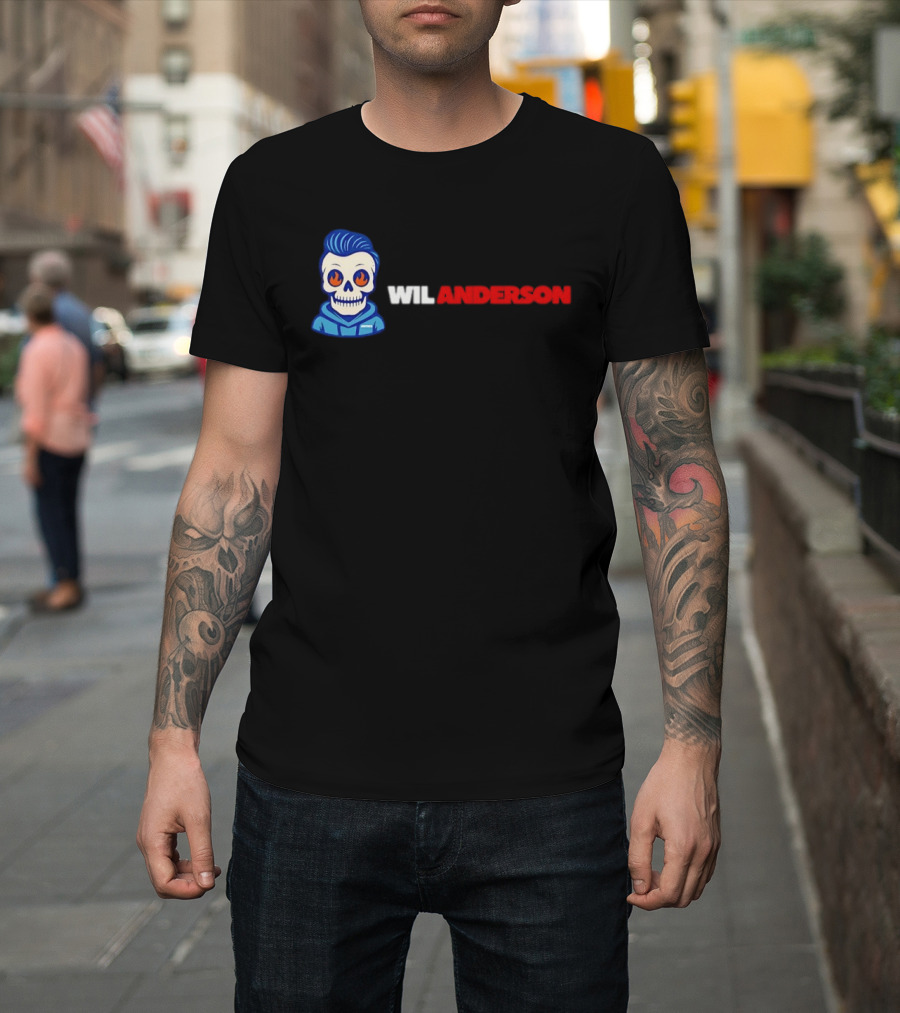 Wil Anderson Blue Haired Skeleton T-Shirt