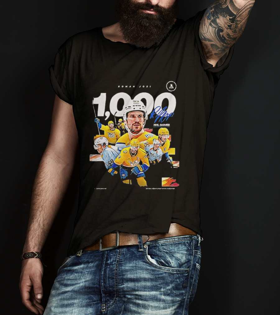 Nashville Predators Roman Josi 1000 NHL Games Celebration T-Shirt