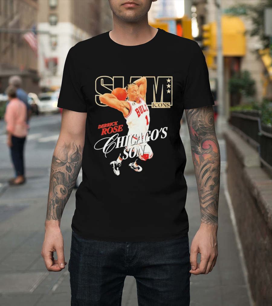 Slam Icons Derrick Rose Bulls Chicago's Son T-Shirt