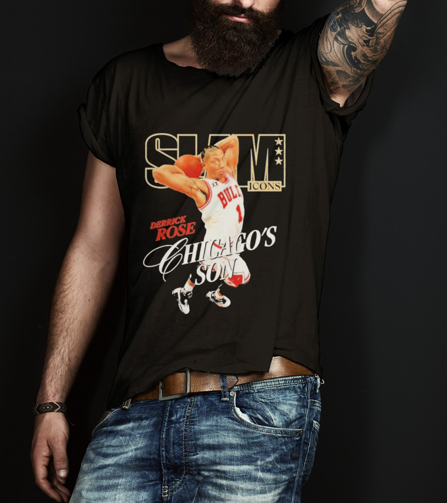 Slam Icons Derrick Rose Bulls Chicago's Son T-Shirt