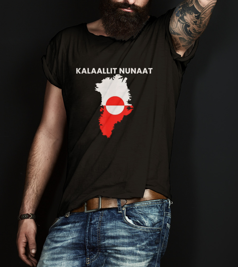 Kalaallit Nunaat Greenland Sovereignty National Flag Map T-Shirt