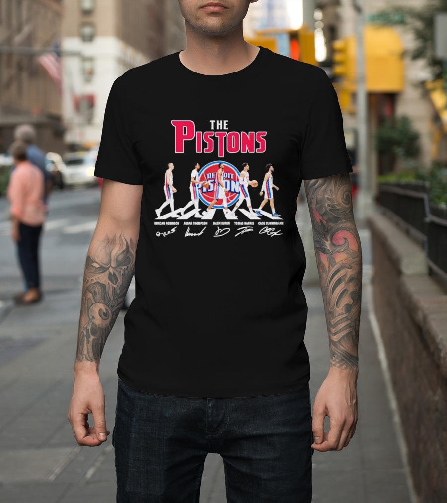 The Pistons Abbey Road Detroit Basketball Signatures T-Shirt
