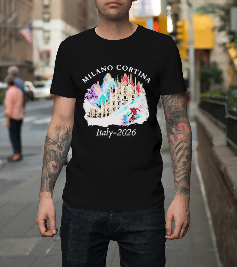 Milano Cortina Italy Winter 2026 Skiing Event T-Shirt