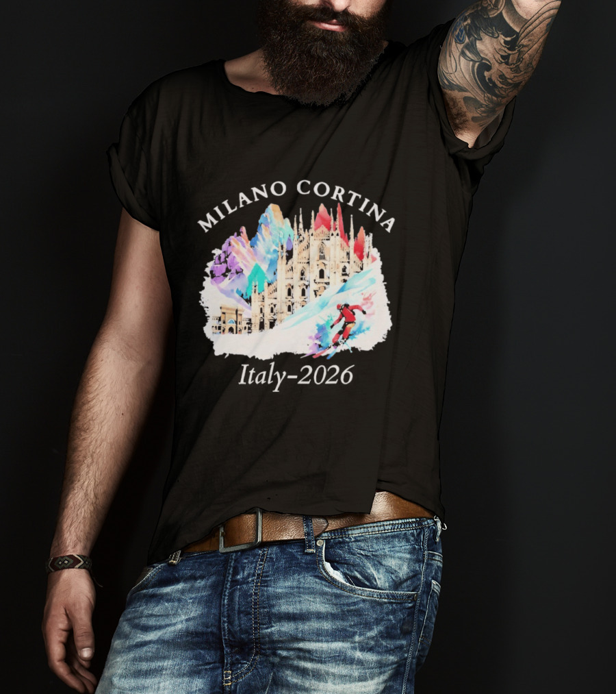 Milano Cortina Italy Winter 2026 Skiing Event T-Shirt