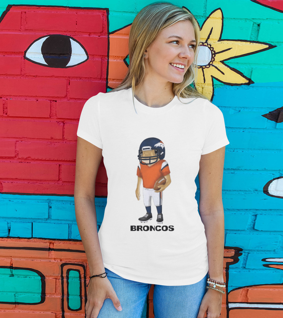 Bad Bunny X Denver Broncos Concho Collaboration Football Player T-Shirt