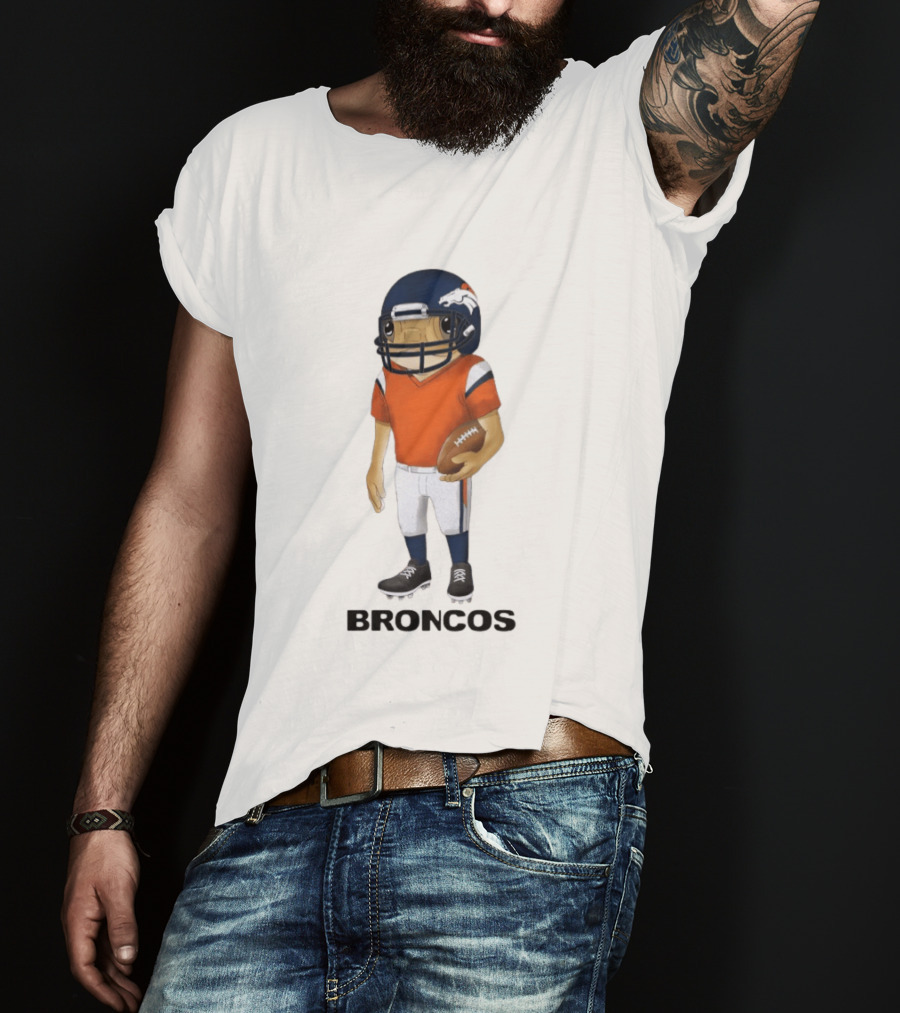 Bad Bunny X Denver Broncos Concho Collaboration Football Player T-Shirt