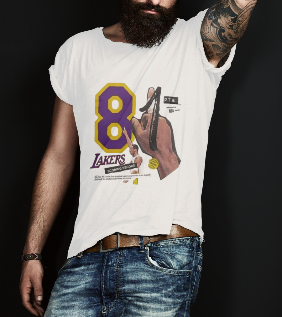 Los Angeles Lakers 81 Points Scoring Record Kobe Bryant 20th Anniversary T-Shirt