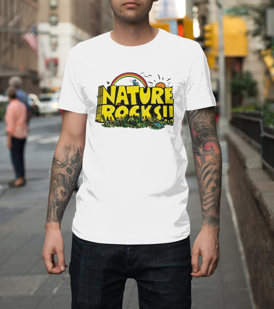 Nature Rocks Rainbow Sun Animals Plants T-Shirt