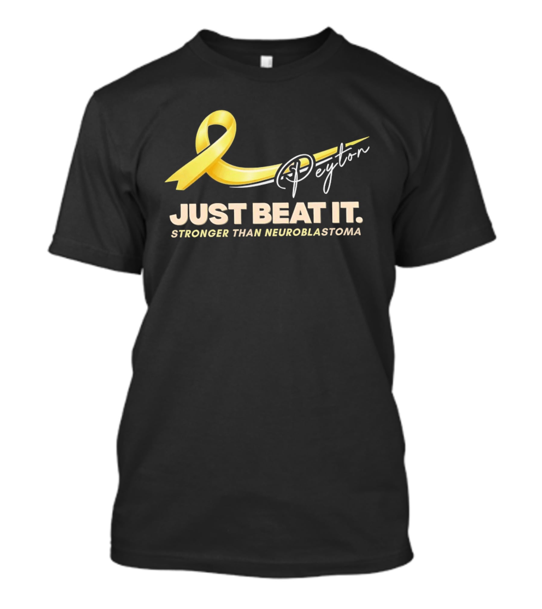 Payton Just Beat It Stronger Than Neuroblastoma Yellow Ribbon T-Shirt