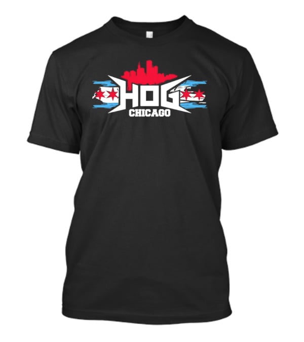 Hog Chicago City Skyline Flag Stars T-Shirt