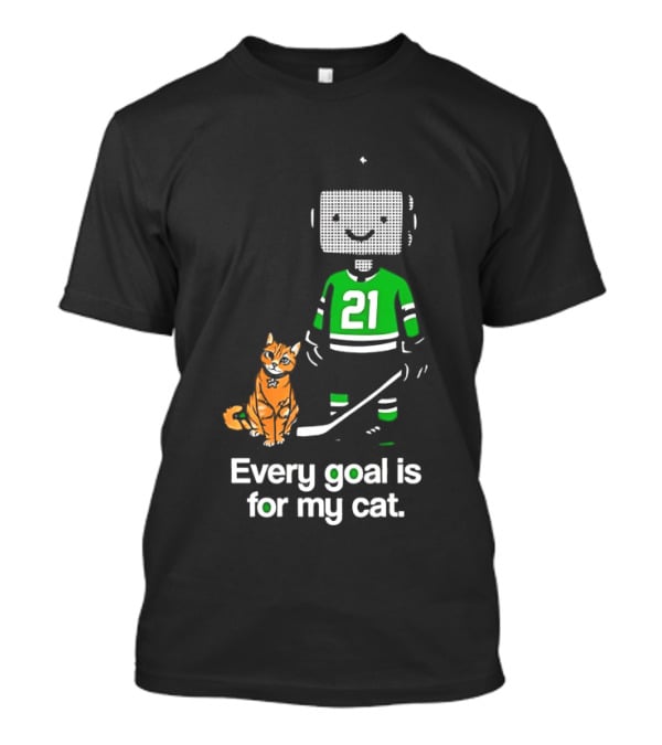 Jason Robertson 21 Dallas Stars Hockey Every Goal Is For My Cat T-Shirt