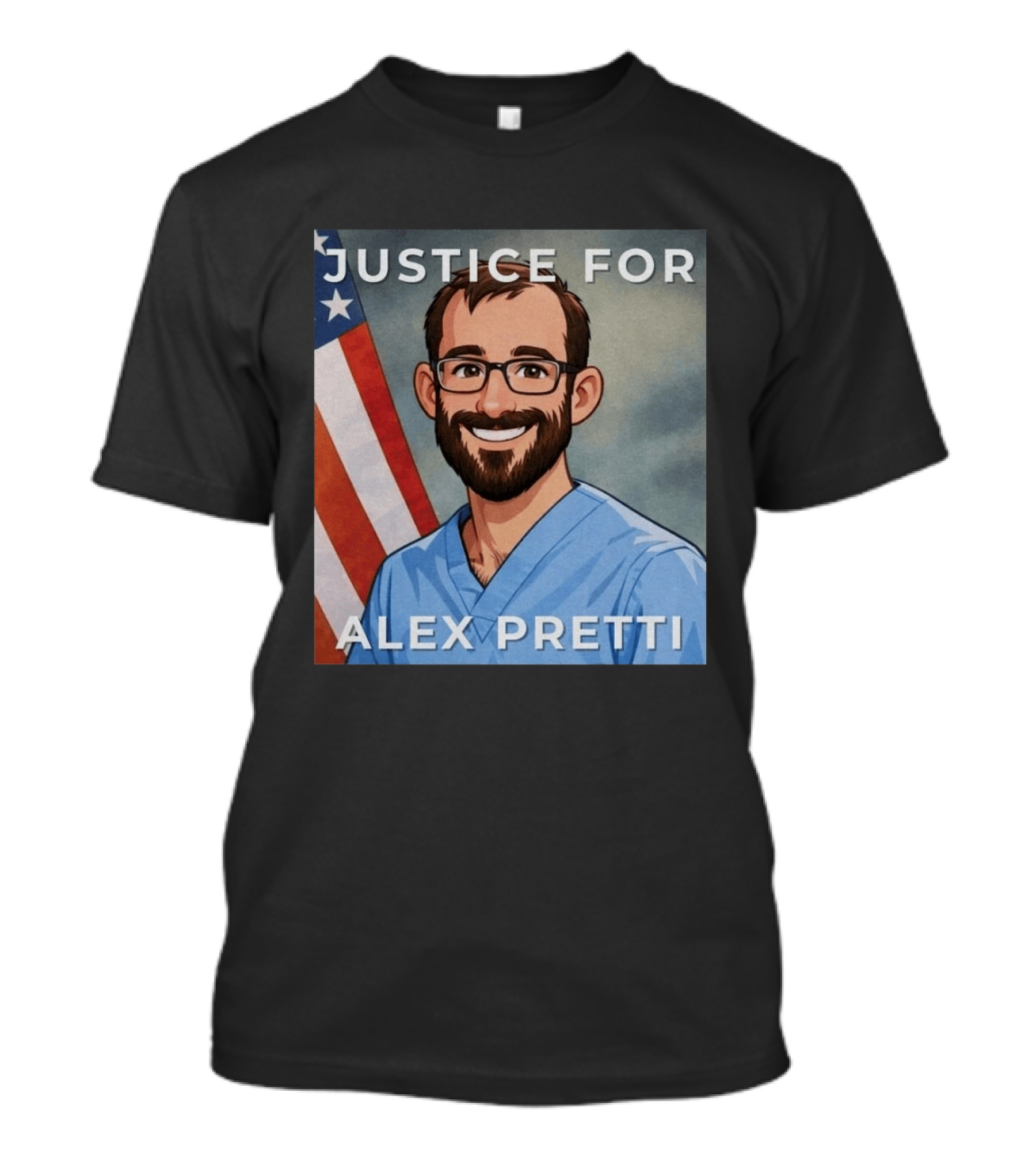 Justice For Alex Pretti Human Rights Protest Flag T-Shirt