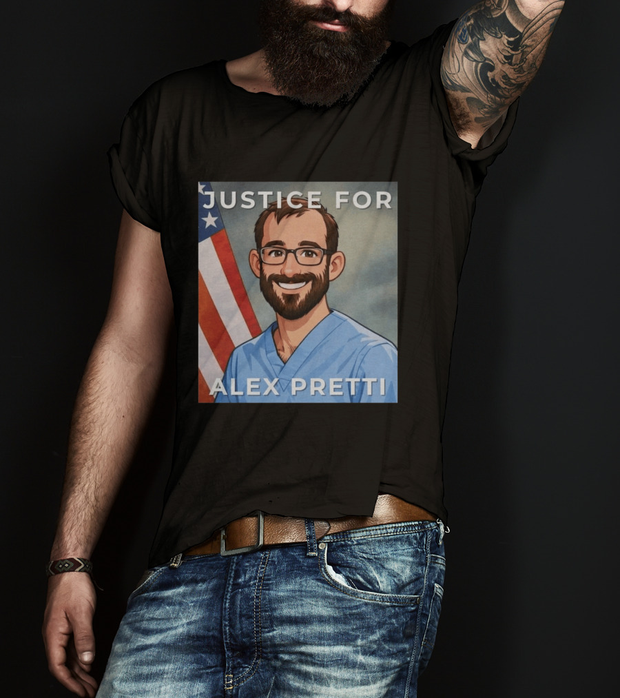 Justice For Alex Pretti Human Rights Protest Flag T-Shirt