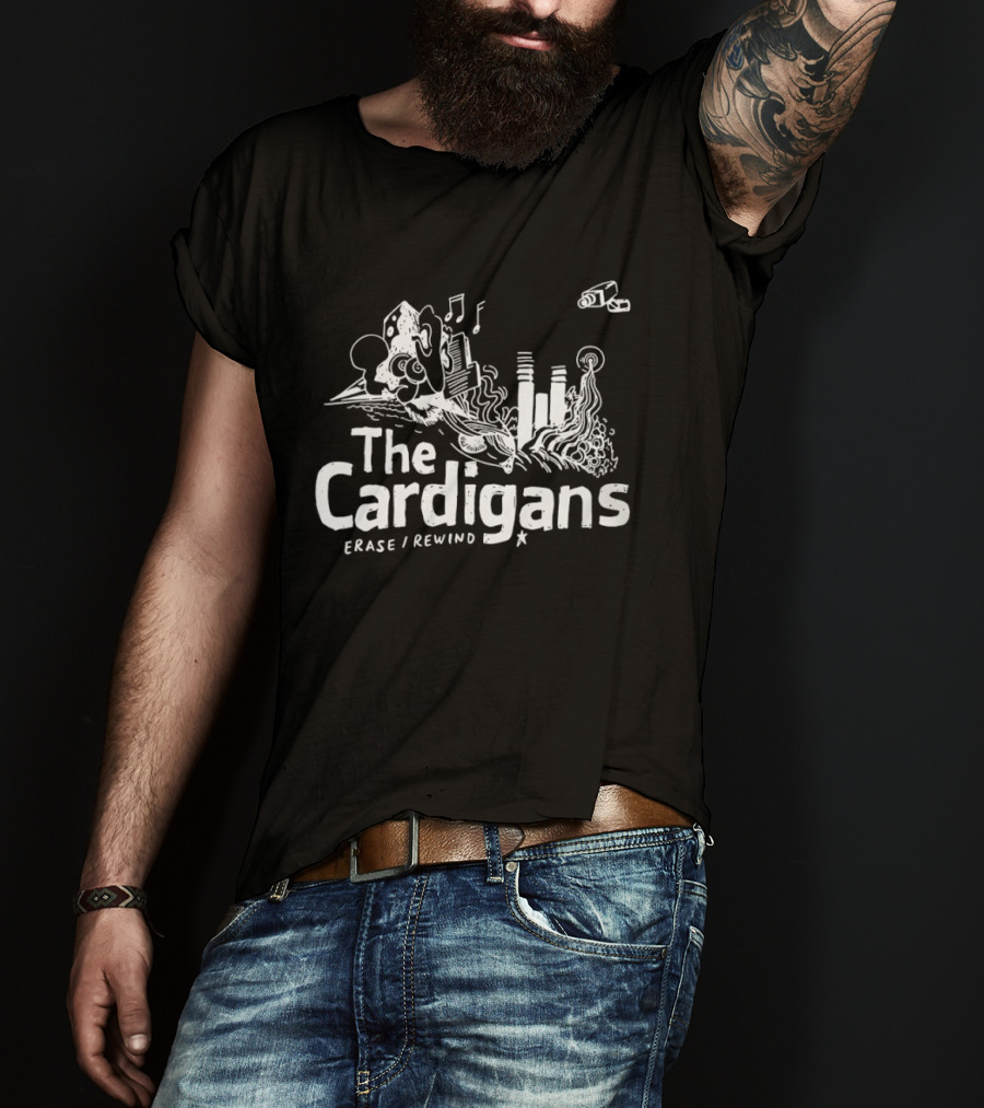 The Cardigans Erase Rewind Music Notes Cassette Tape T-Shirt