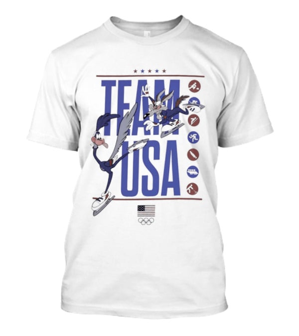 Team USA Looney Tunes Characters Ice Skating T-Shirt