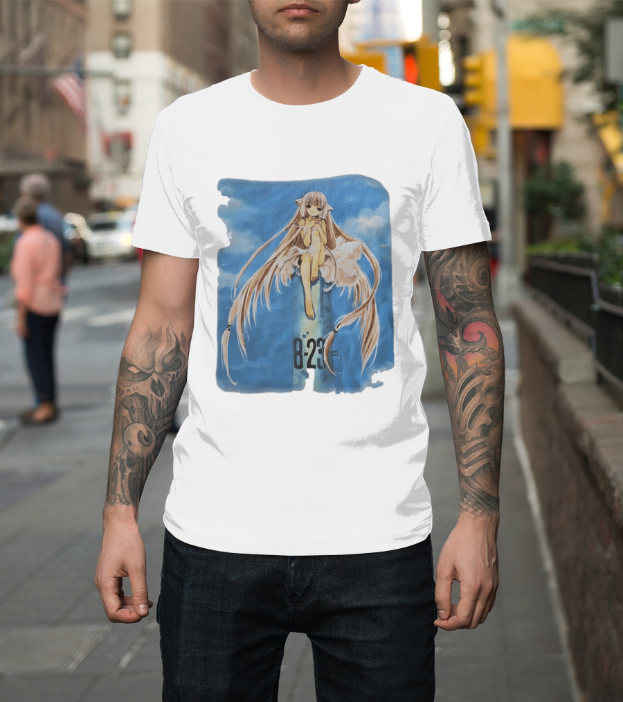 8 23 Chobits Anime Character Sitting Clouds T-Shirt
