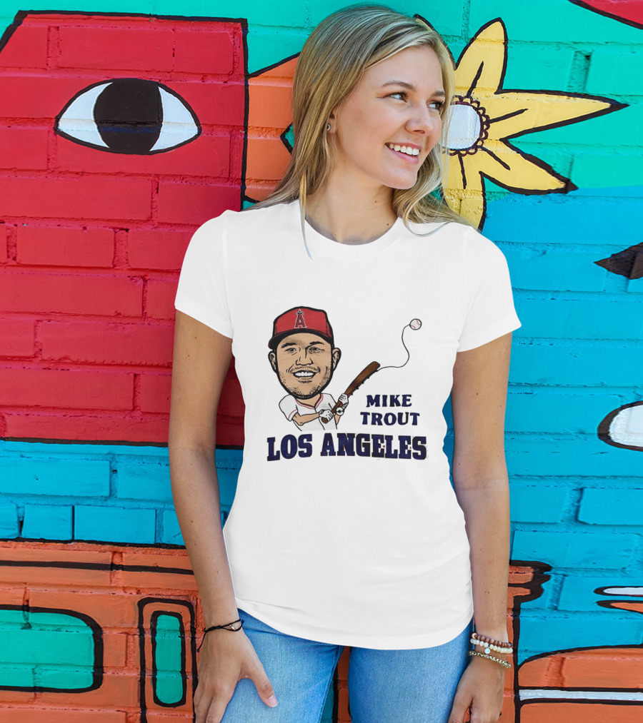 Mike Trout Los Angeles Angels Baseball Caricature T-Shirt
