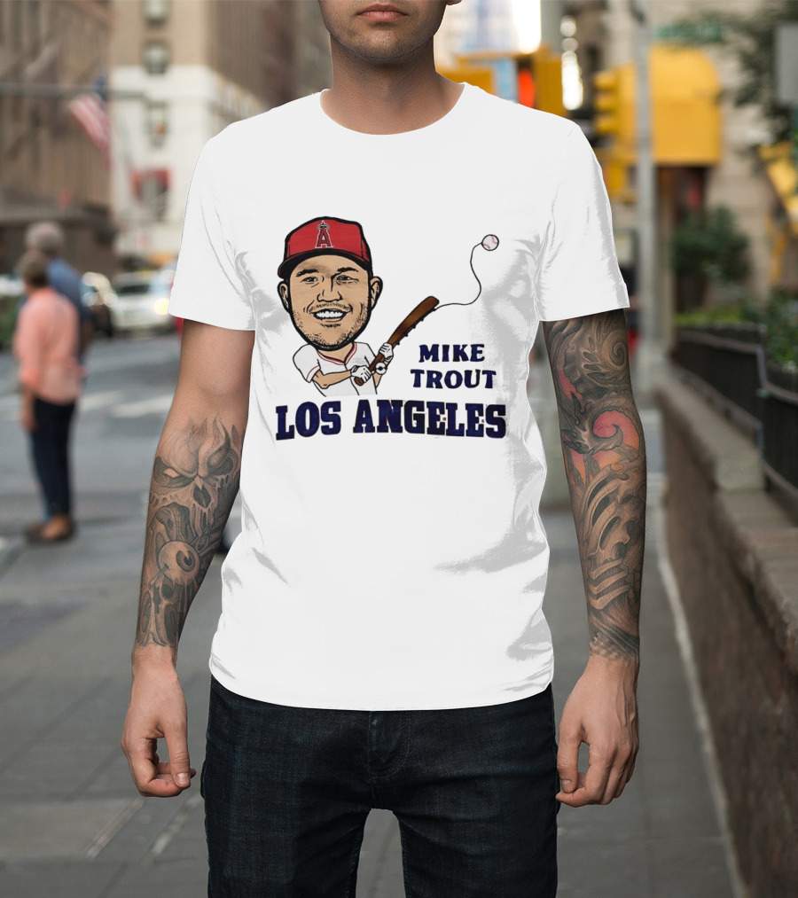 Mike Trout Los Angeles Angels Baseball Caricature T-Shirt