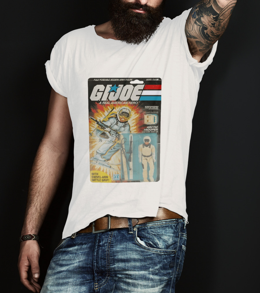 GIJoe A Real American Hero Arctic Trooper Snow Job Action Figure Vintage Packaging T-Shirt