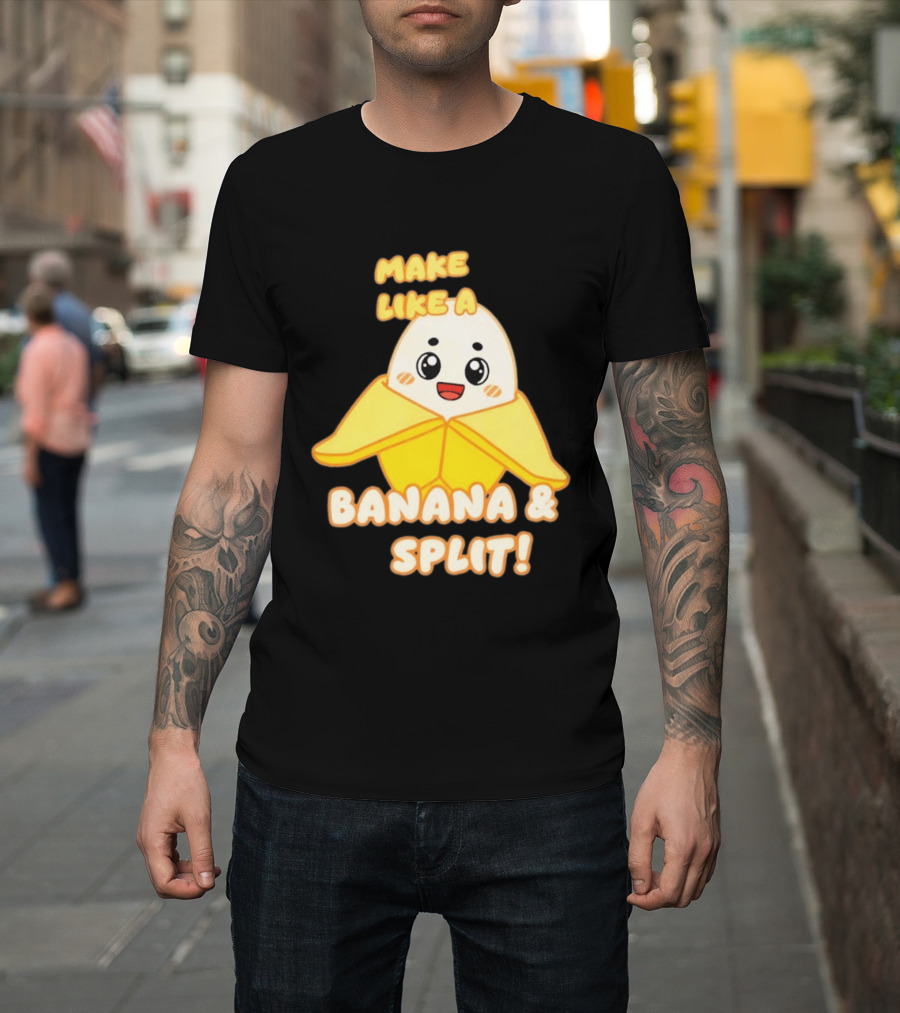 LankyBox Banany Make Like A Banana And Split Cute Cartoon T-Shirt
