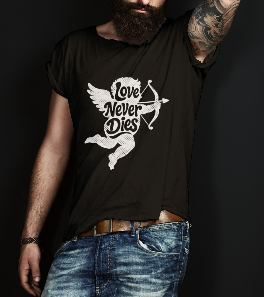 Love Never Dies Cupid Angel Archer T-Shirt