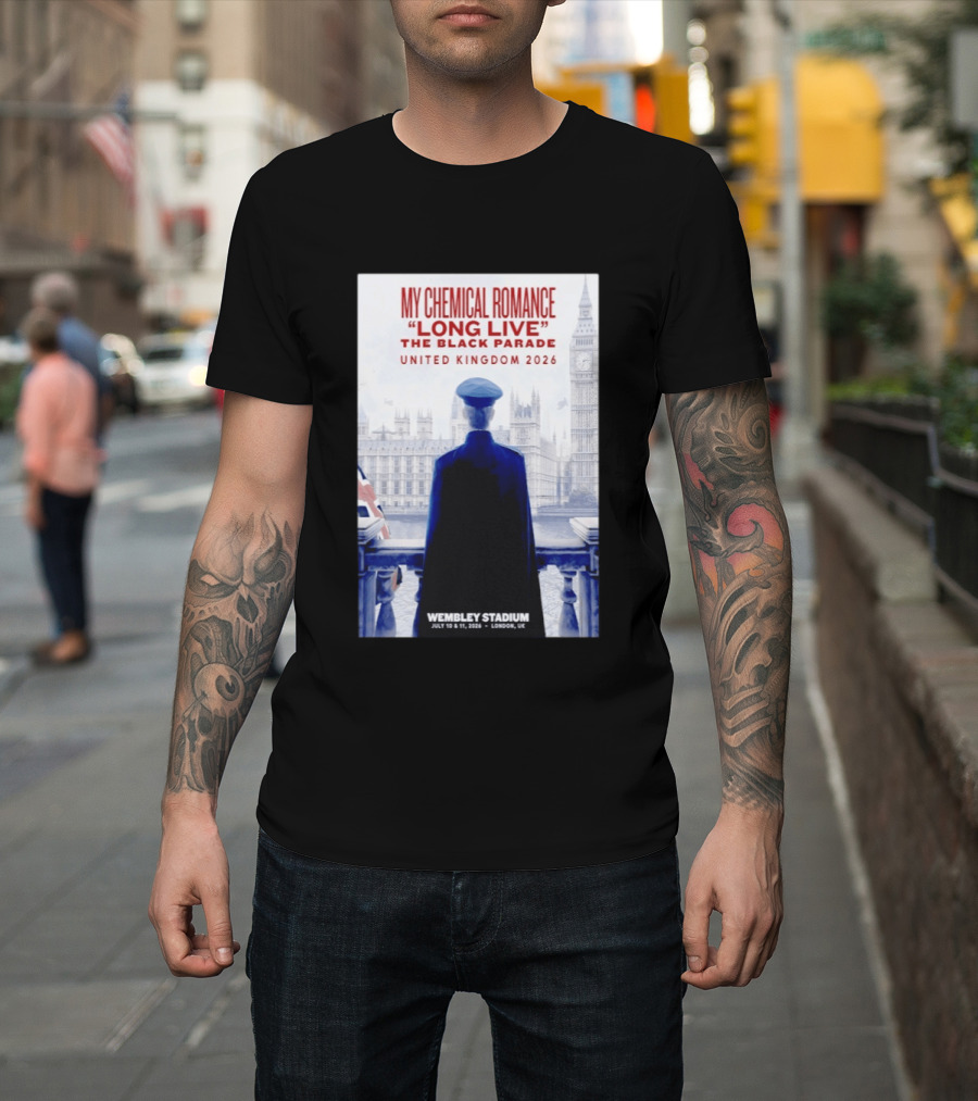 My Chemical Romance Long Live The Black Parade United Kingdom 2026 Wembley Stadium July 10 To 11 London UK T-Shirt