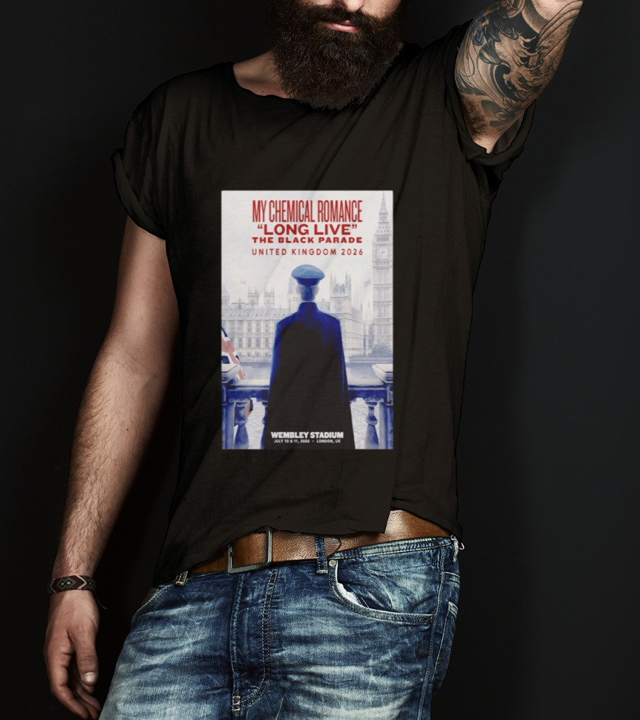 My Chemical Romance Long Live The Black Parade United Kingdom 2026 Wembley Stadium July 10 To 11 London UK T-Shirt