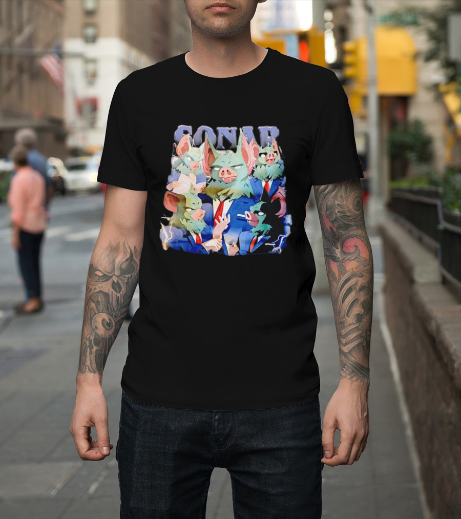 SONAR Dispatch Video Game Bat Characters Smoking Suits T-Shirt