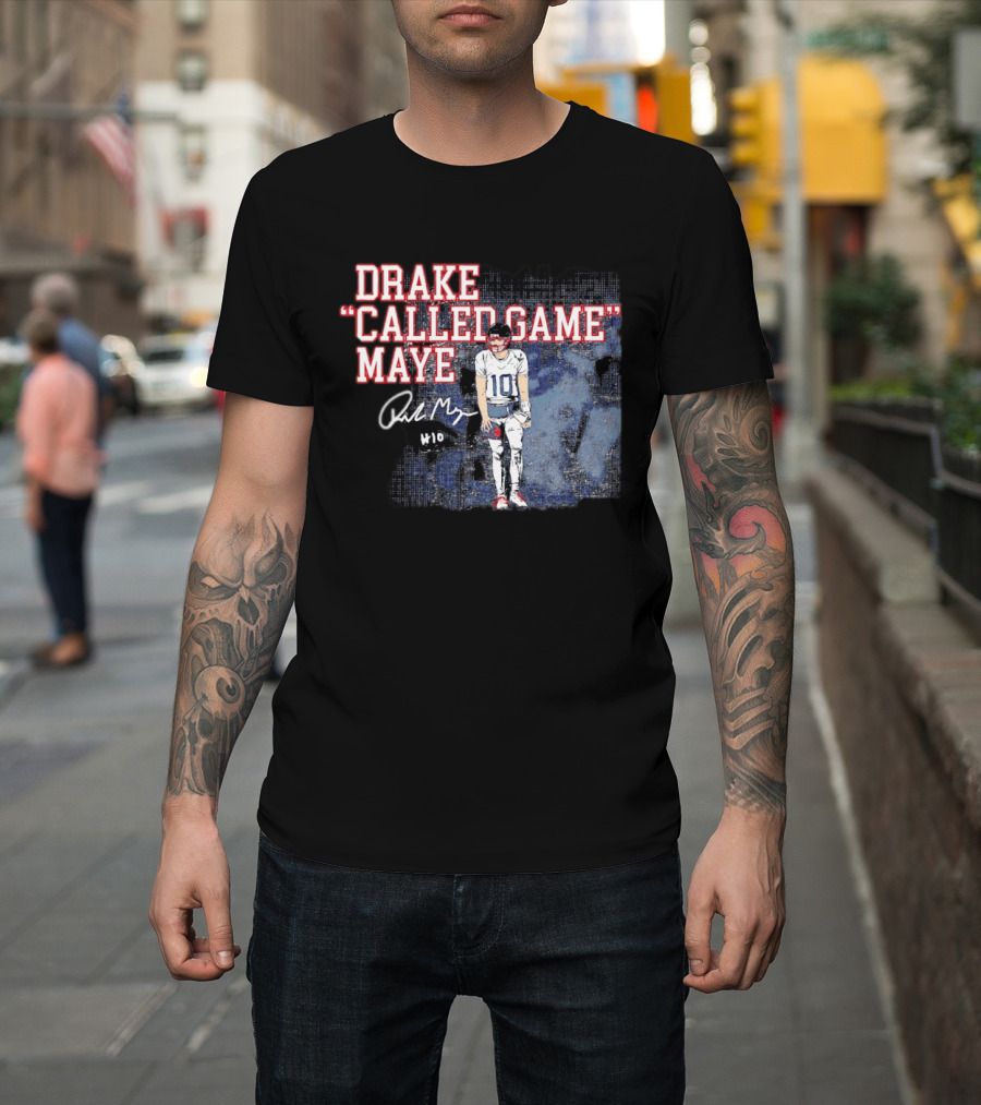 Drake "Called Game" Maye #10 New England Patriots Football T-Shirt