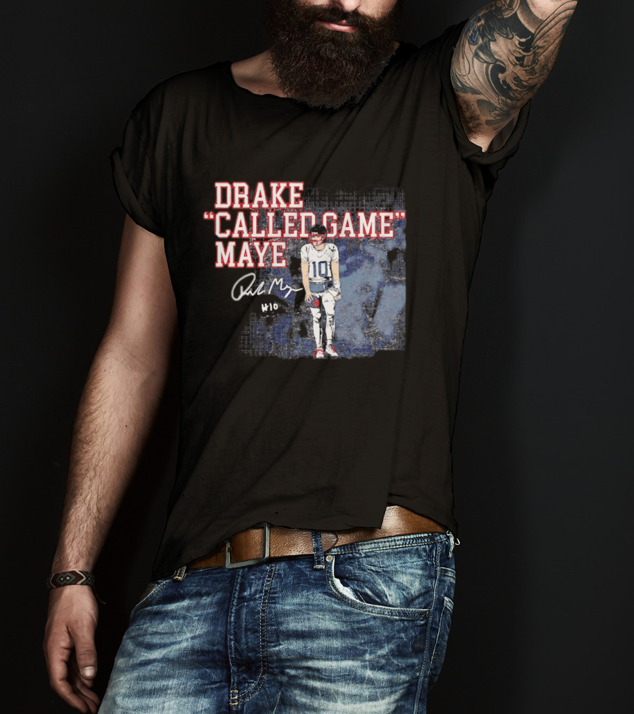 Drake "Called Game" Maye #10 New England Patriots Football T-Shirt