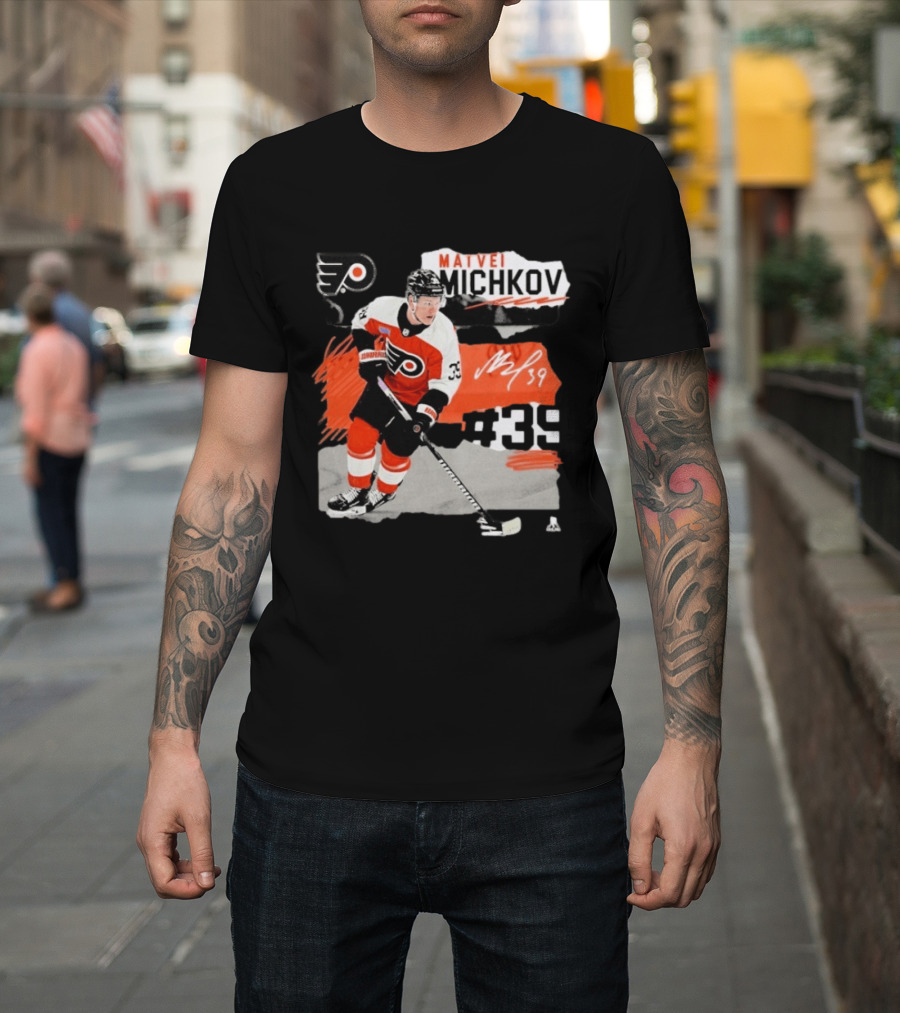 Philadelphia Flyers Matvei Michkov 39 Fresh Ice Hockey Skating T-Shirt