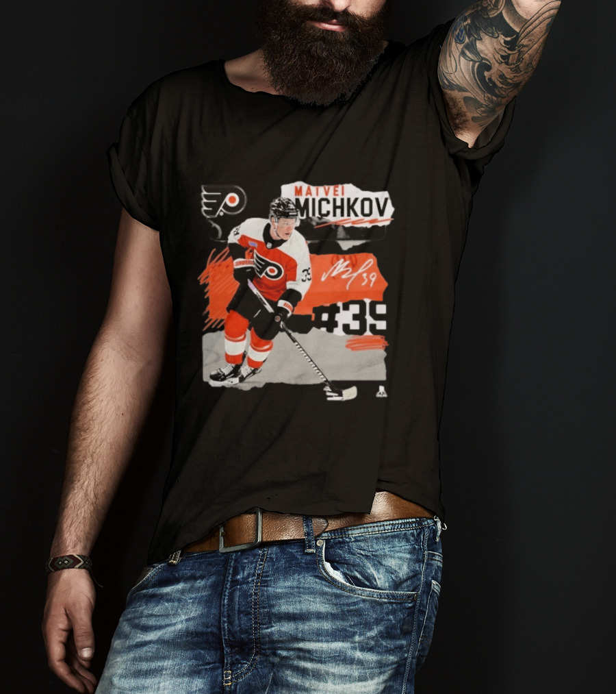 Philadelphia Flyers Matvei Michkov 39 Fresh Ice Hockey Skating T-Shirt