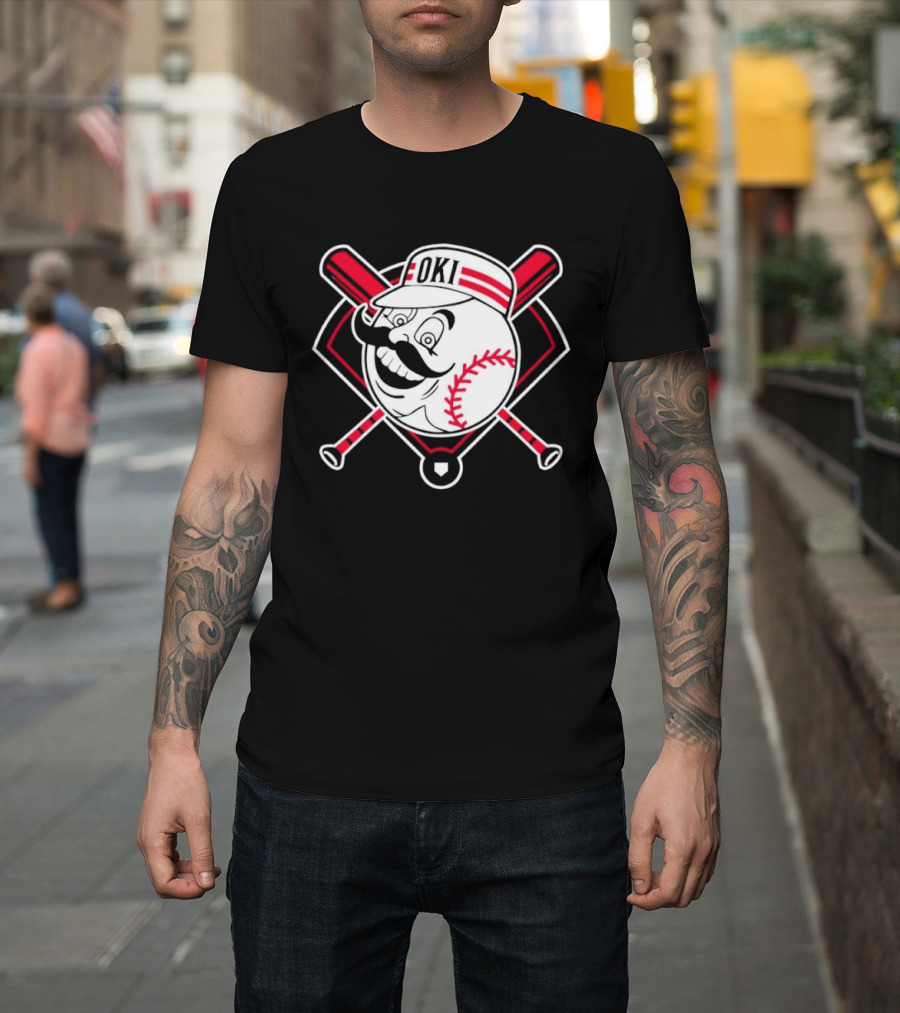 Oki Redlegs Crossed Bats Baseball T-Shirt