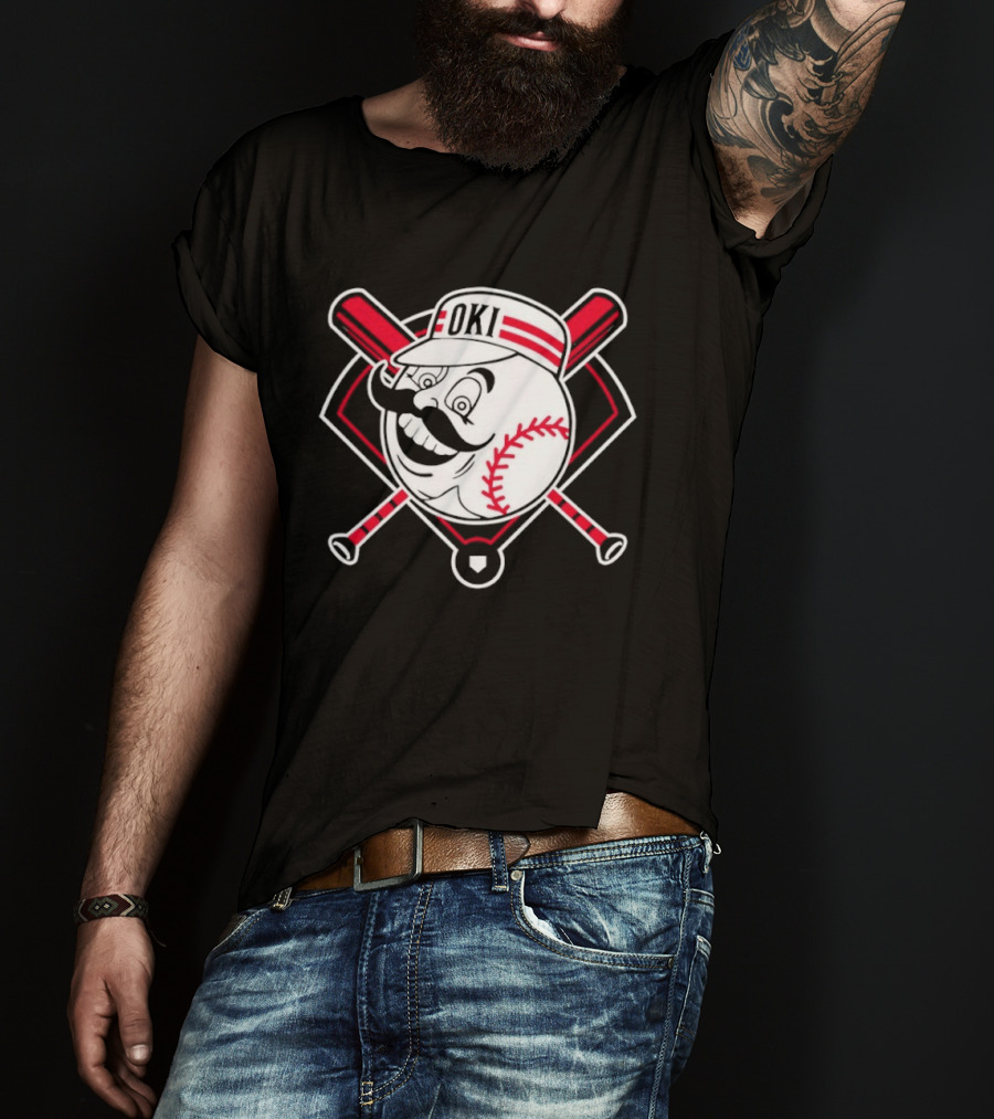 Oki Redlegs Crossed Bats Baseball T-Shirt