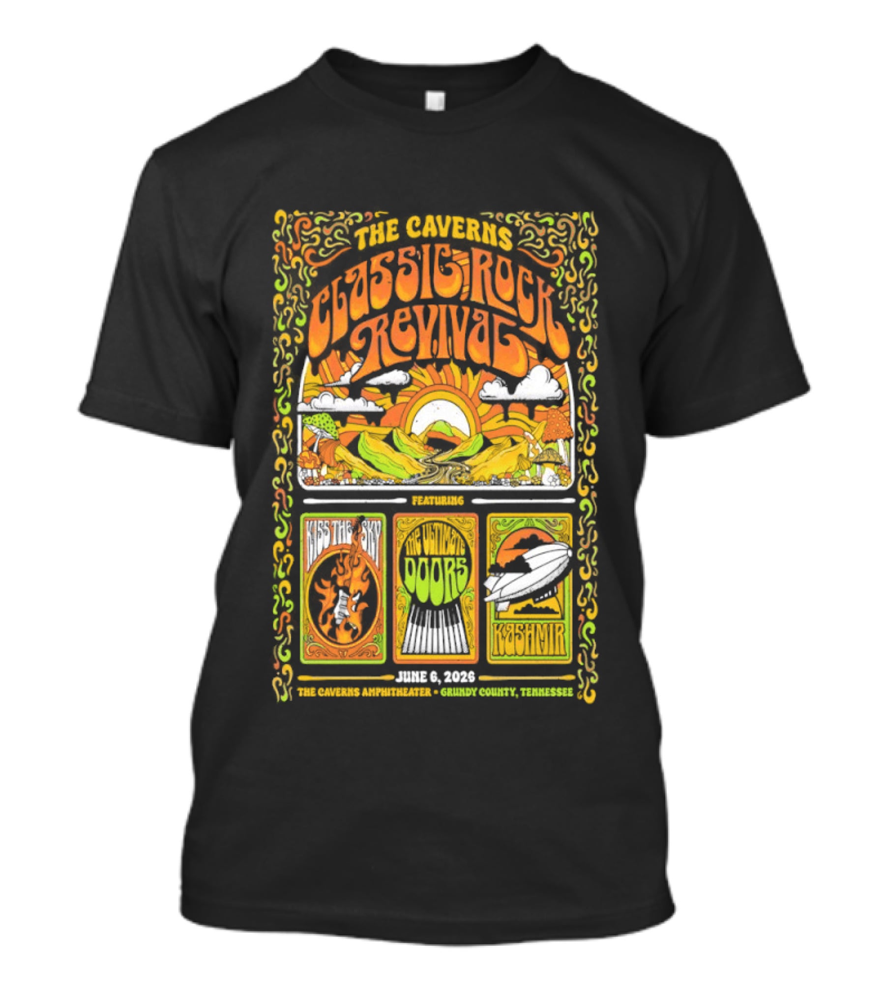 Classic Rock Revival June 6 2026 The Caverns Grundy County TN T-Shirt