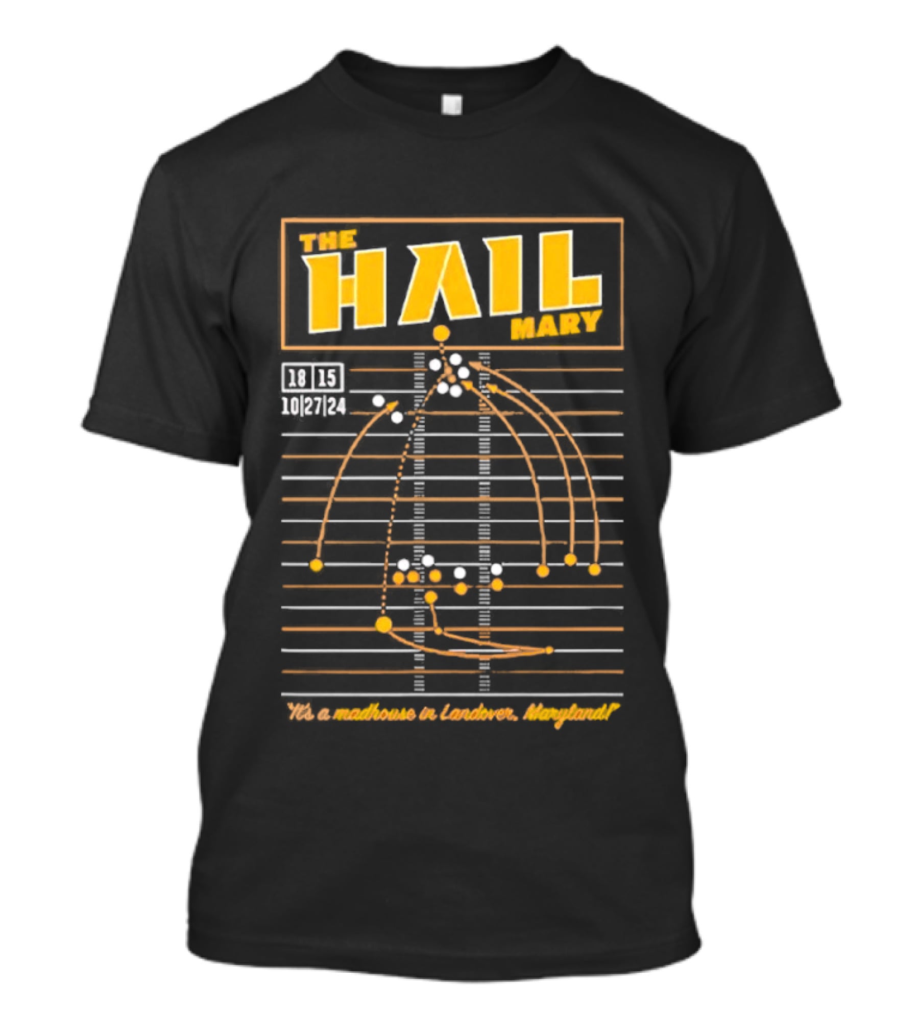 The HAIL Mary Washington Commanders Football Play Evolution T-Shirt
